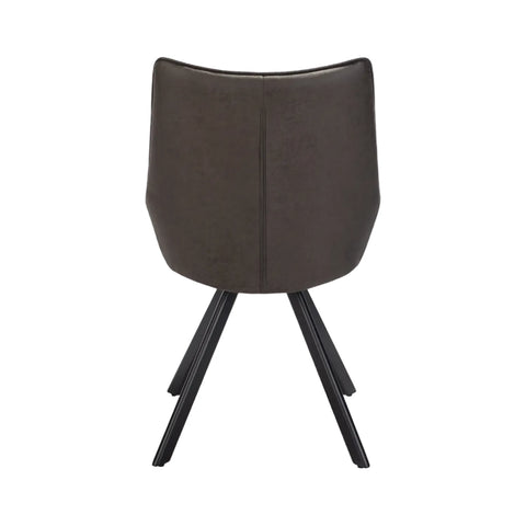 Lucio Vintage grey Leather Dining Chairs