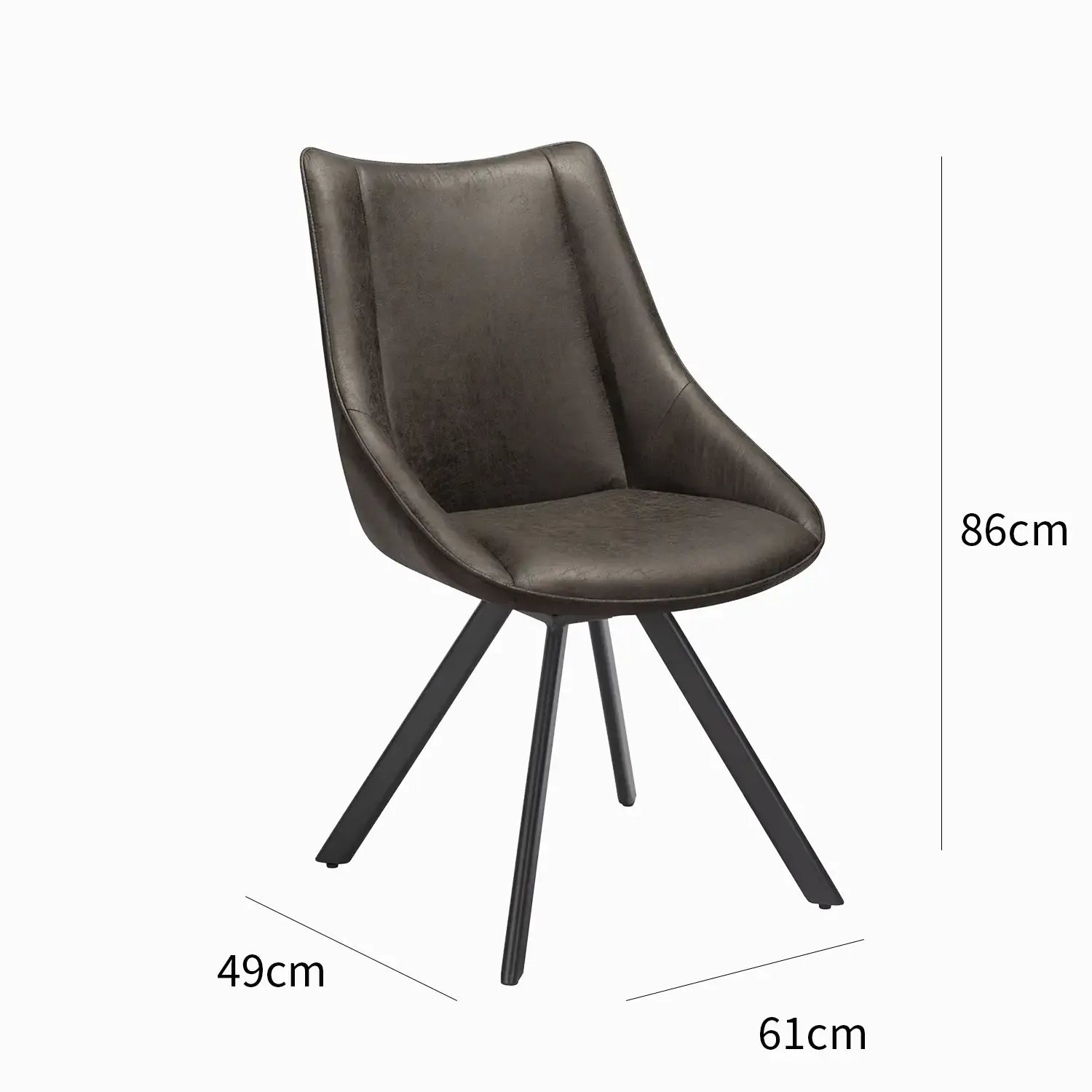 Lucio Set of 4 Faux Leather Swivel Dining Chairs