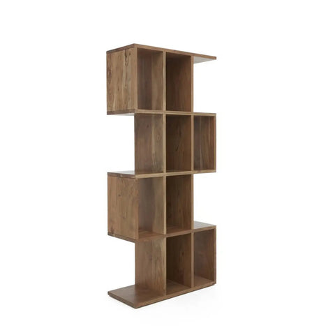 Lucio Open Shelving Unit, Made from Acacia Wood. Matching Furniture Available - Angled View of Open Shelving Unit 