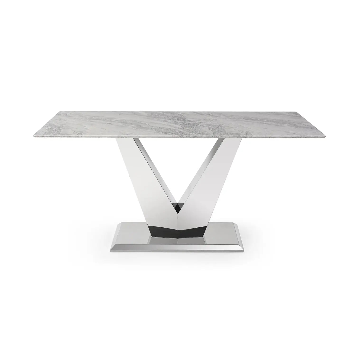 Venice 160cm Grey Marble Dining Table With Pink Chairs