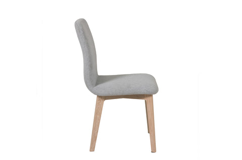 Skye Set of 4 Grey Dining Chairs, also available in Neutral and Neutral PU - Side View of Chair Image