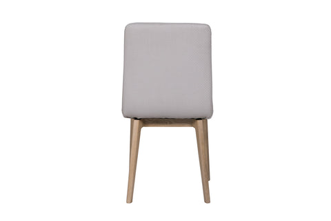 Skye Set of 4 Natural PU Dining Chairs, also available in Grey or Natural fabric- Reverse of Chair design Image