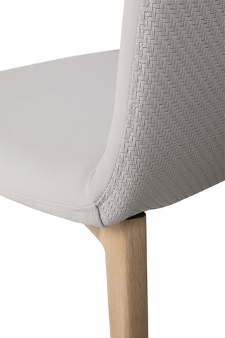 Skye Set of 4 Natural PU Dining Chairs, also available in Grey or Natural fabric- Chair Close up Image