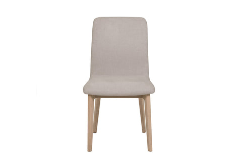 Skye Set of 4 Grey Dining Chairs, also available in Neutral and Neutral PU - Neutral Front of Chair Image 