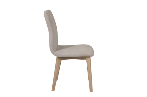 Skye Set of 4 Grey Dining Chairs, also available in Neutral and Neutral PU - Side View of Neutral Chair