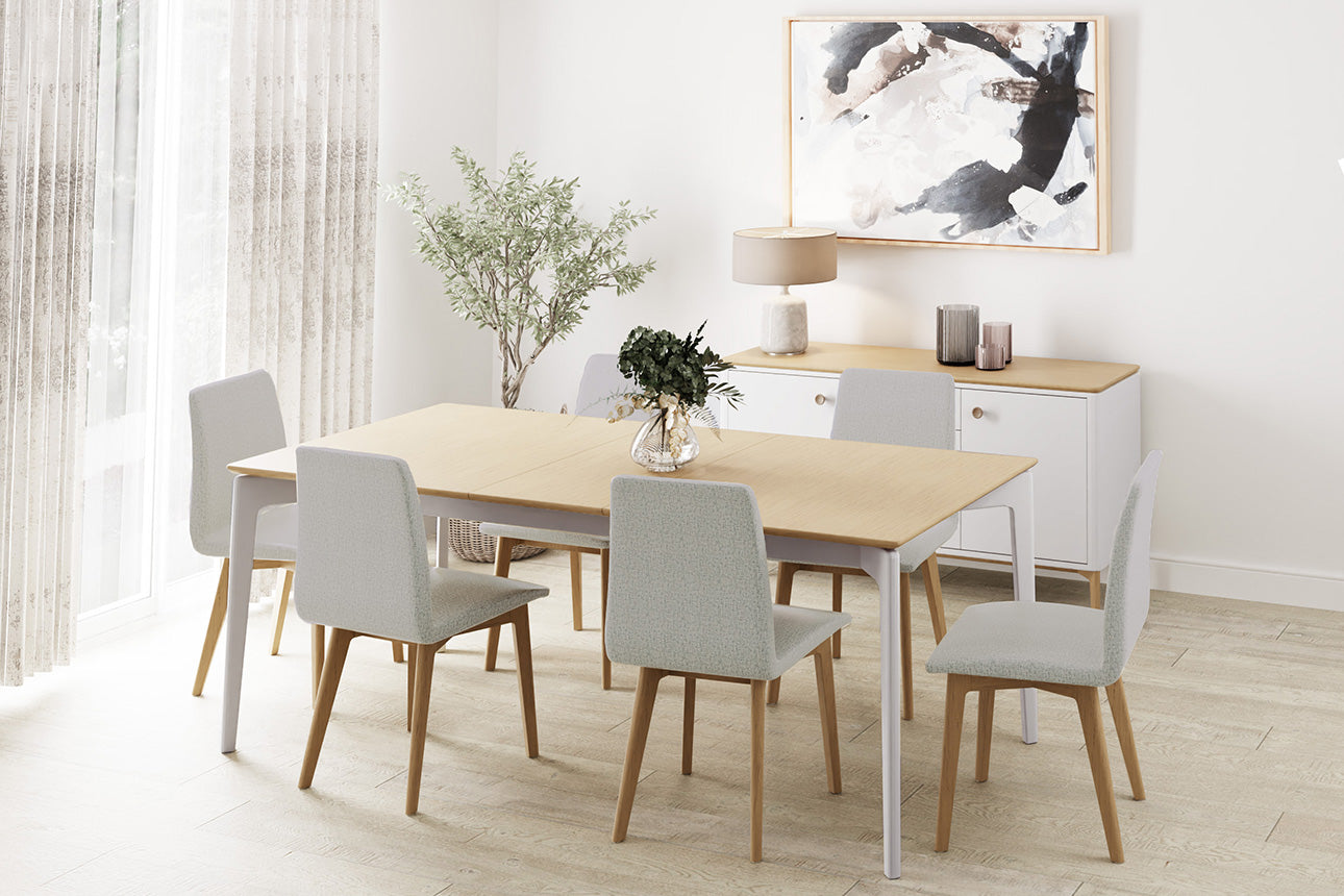 Skye Set of 4 Natural PU Dining Chairs