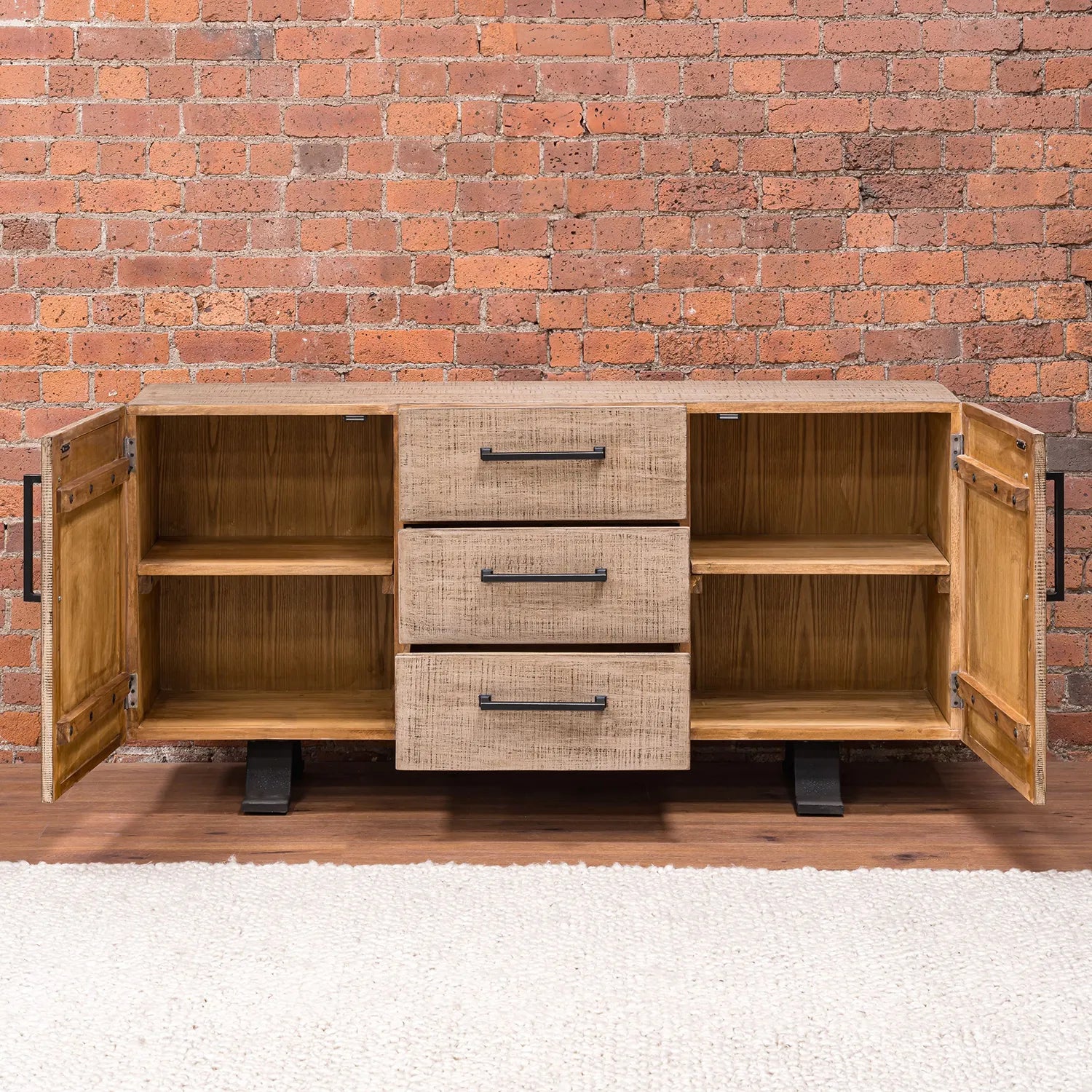 Montauk Large Reclaimed Pine Sideboard in Wax Finish