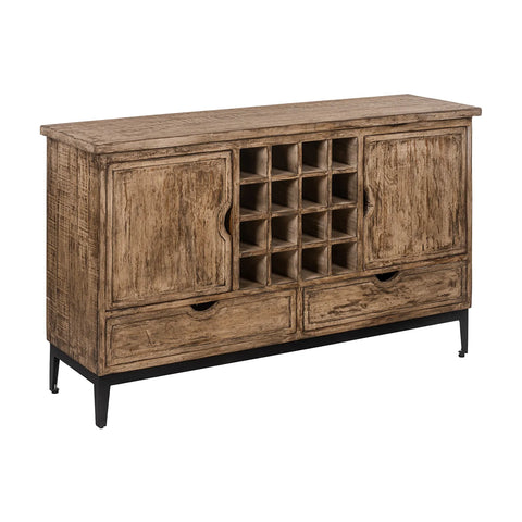 Montauk Large Reclaimed Pine Sideboard with Wine Rack