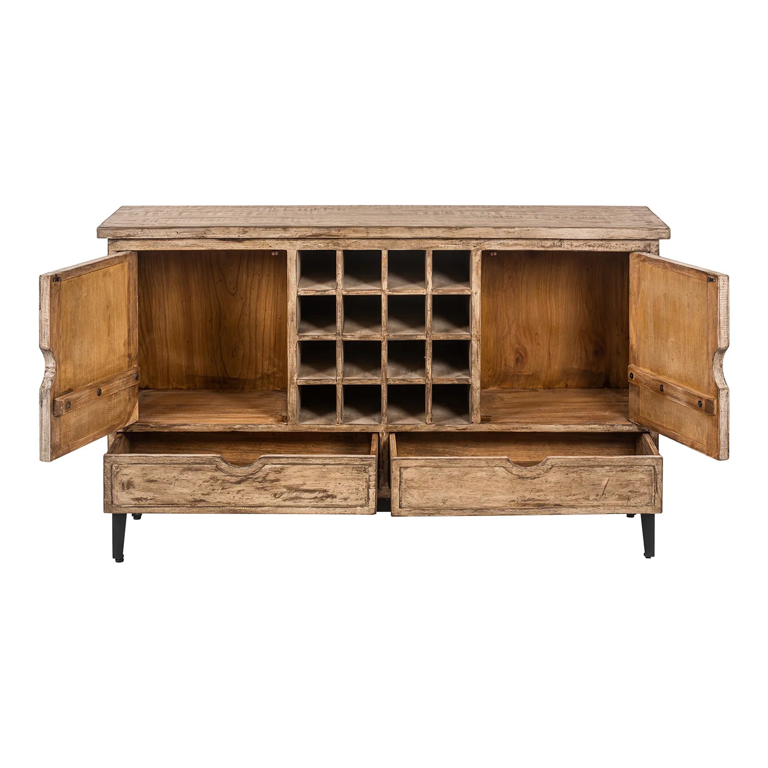 Montauk Large Reclaimed Pine Sideboard with Wine Rack