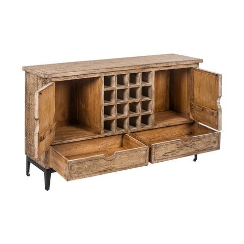 Montauk Large Reclaimed Pine Sideboard with Wine Rack