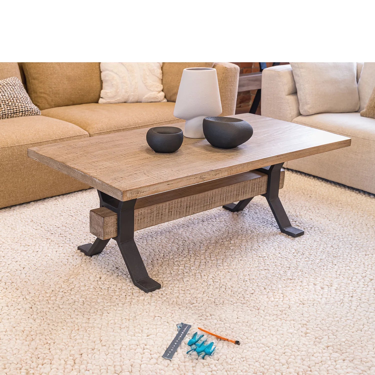 Montauk Reclaimed Pine Coffee Table in Wax Finish