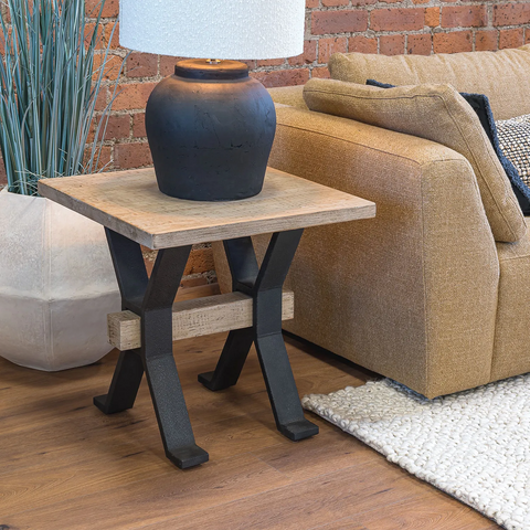 Montauk Reclaimed Pine Side Table in Wax Finish