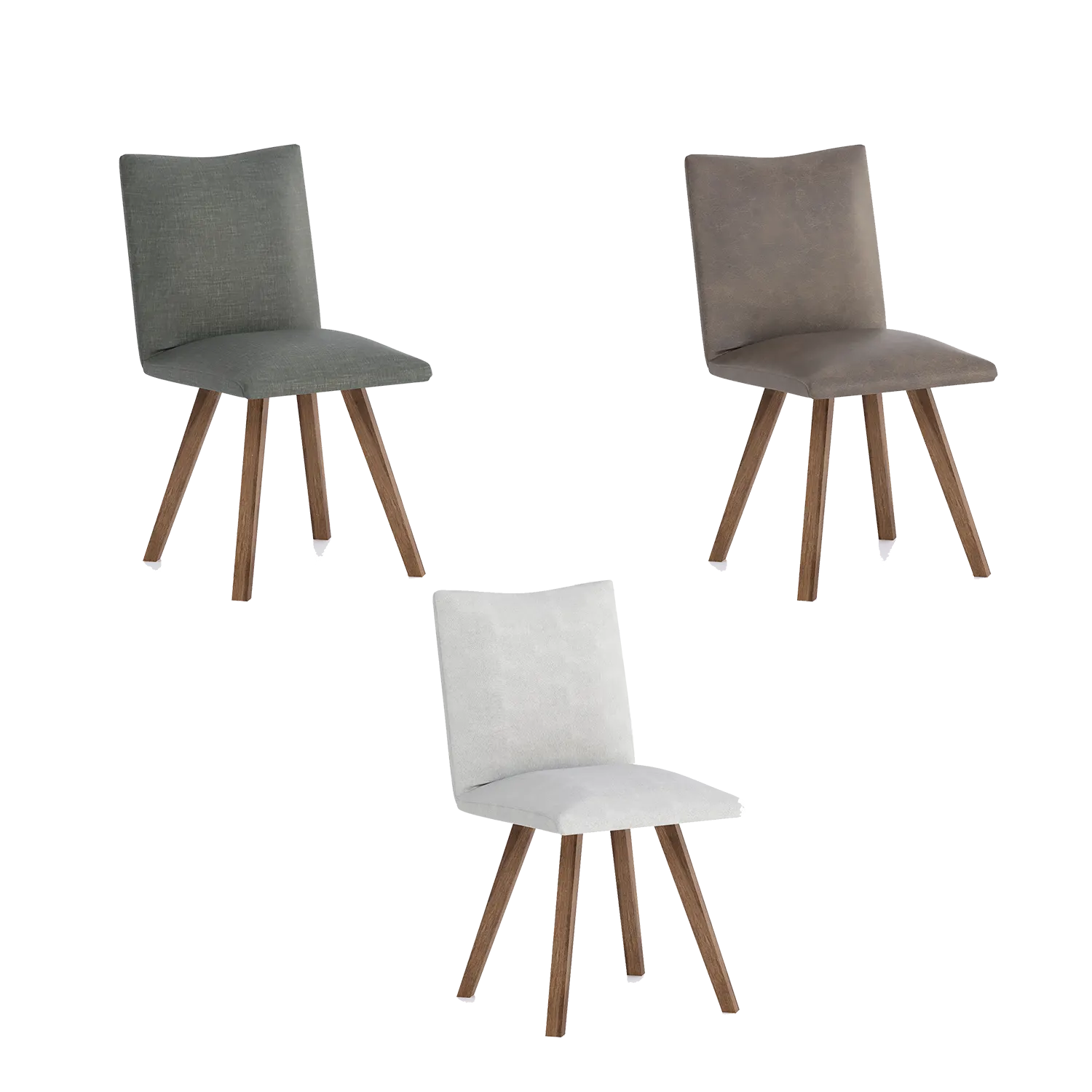 Milano Wooden Leg Dining Chair, available in Linen, Nutmeg and Basalt - Main Image 