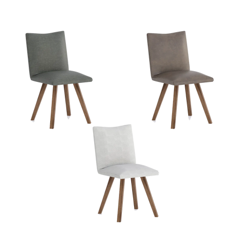 Milano Wooden Leg Dining Chair, available in Linen, Nutmeg and Basalt - Main Image 