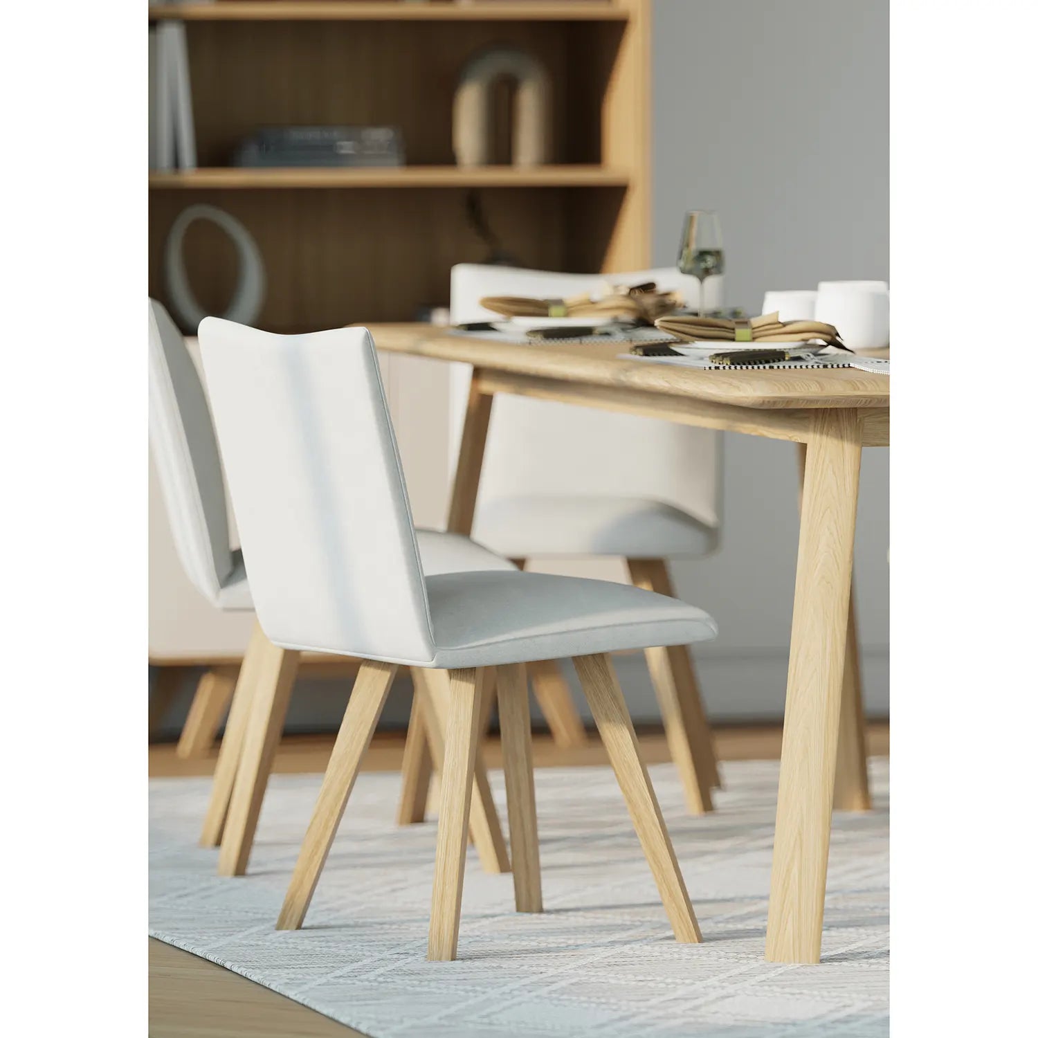 Asiago Solid White Oak 1.7m Dining Table with Milano Chairs