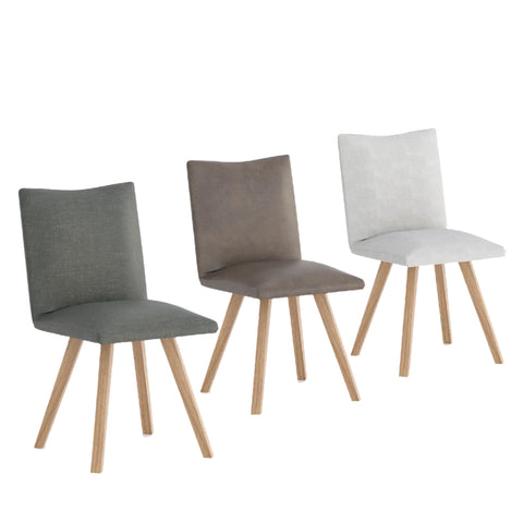 Milano Fabric and White Oak Dining Chair, also available in Smoked Oak - Main Image 