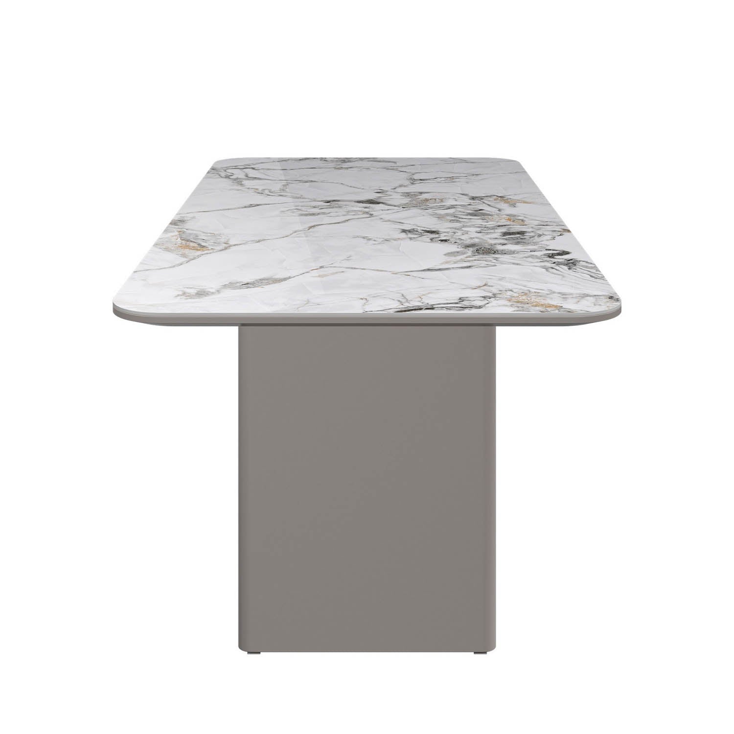 Milan White Sintered Stone Ceramic Top Dining Table