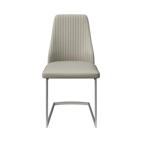 Milan Light Grey PU Leather Dining Chairs with cantilever base - Front