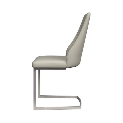 Milan Light Grey PU Leather Dining Chairs with cantilever base