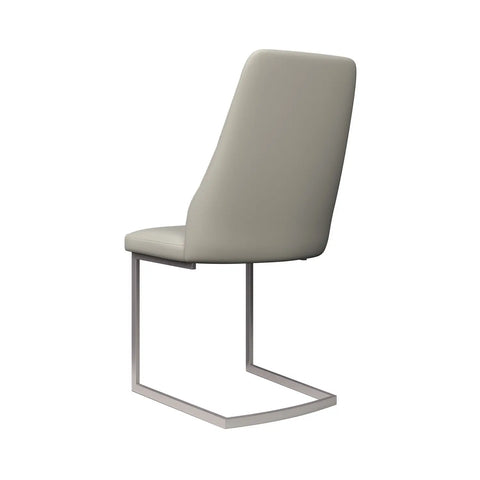 Milan Light Grey PU Leather Dining Chairs with cantilever base - Back