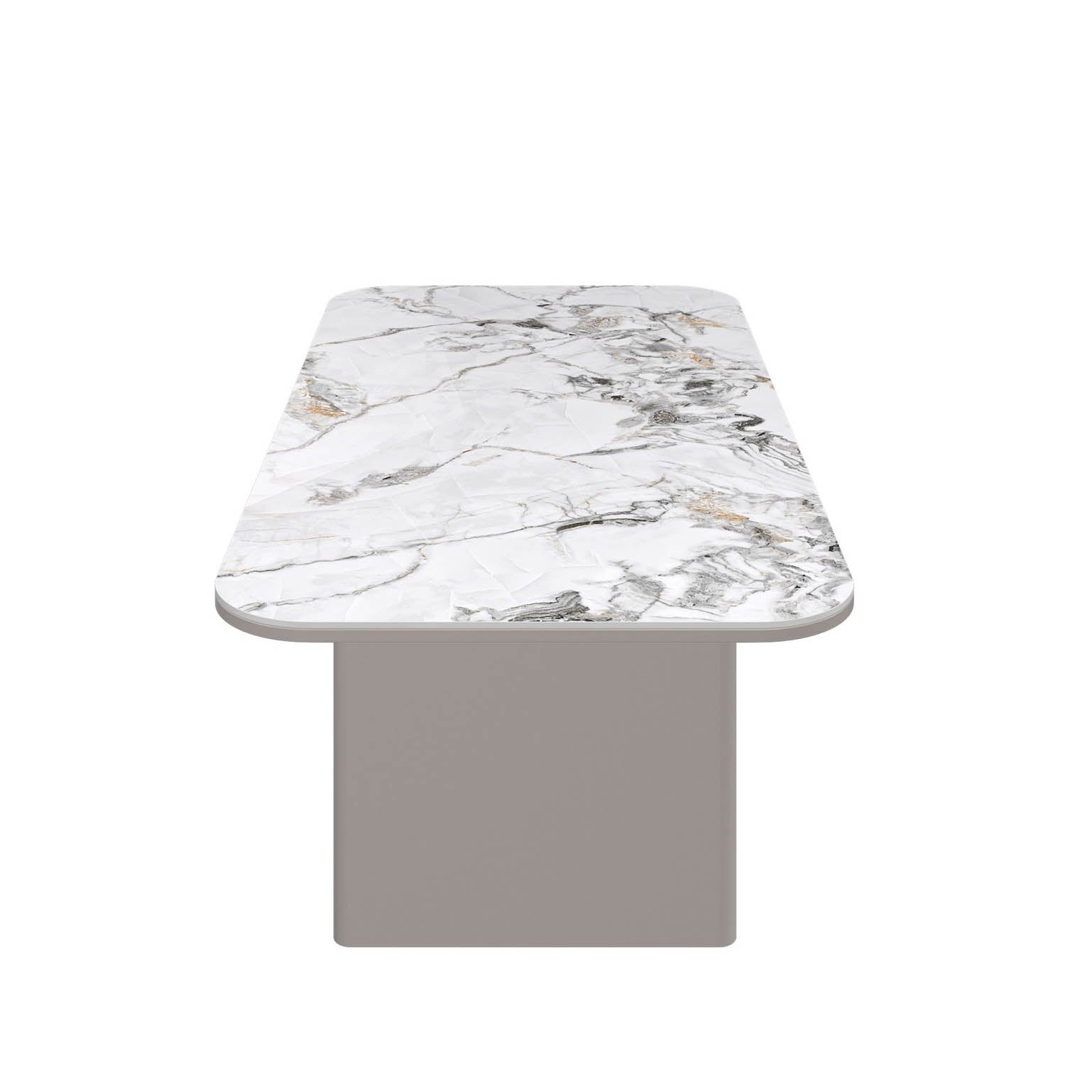 Milan White Sintered Stone Ceramic Top Coffee Table