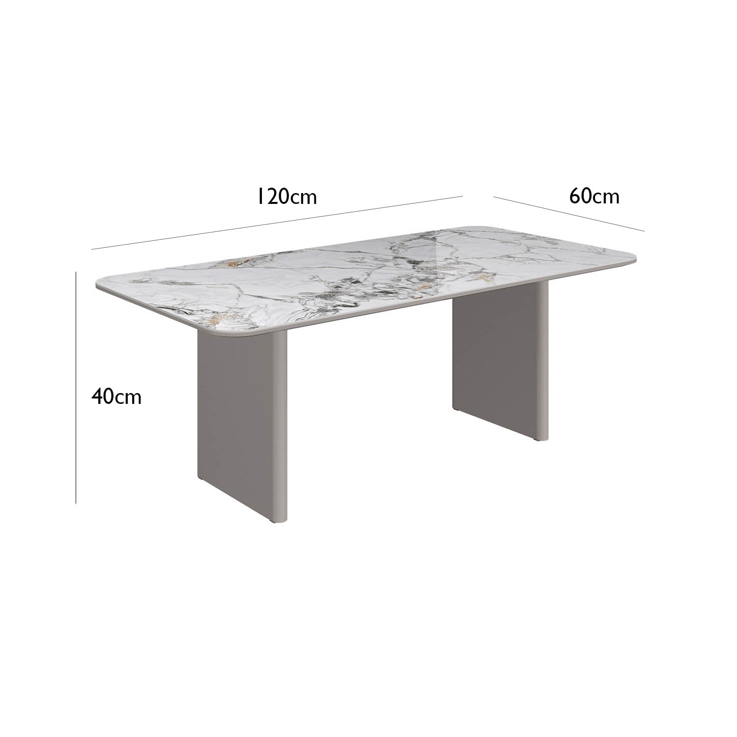 Milan White Sintered Stone Ceramic Top Coffee Table