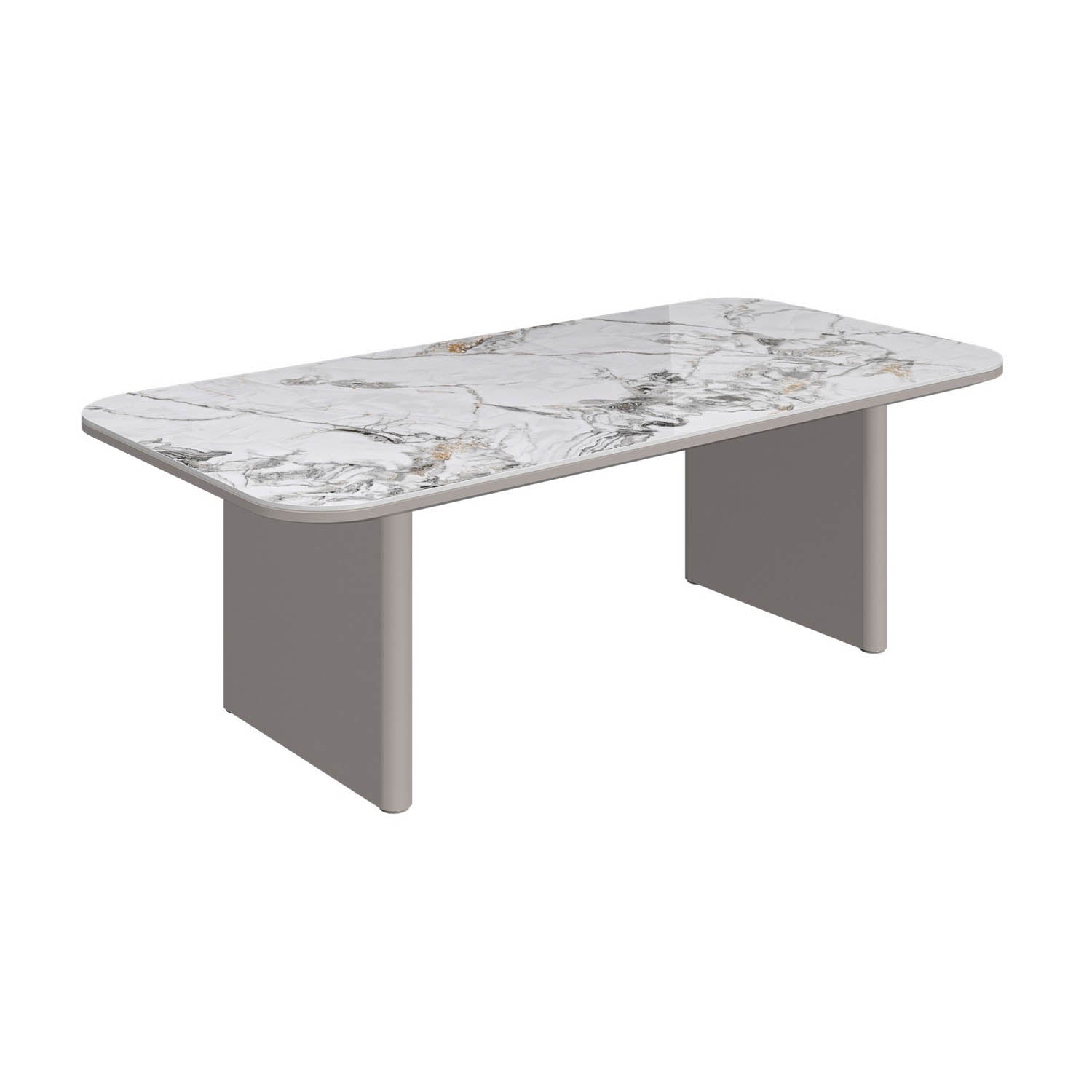 Milan White Sintered Stone Ceramic Top Coffee Table