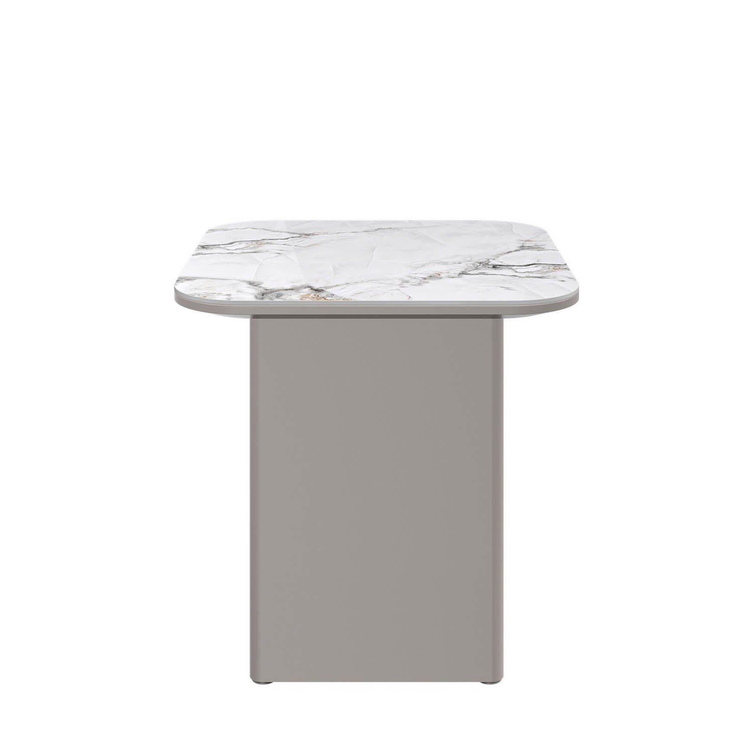 Milan White Sintered Stone Ceramic Top Side Table