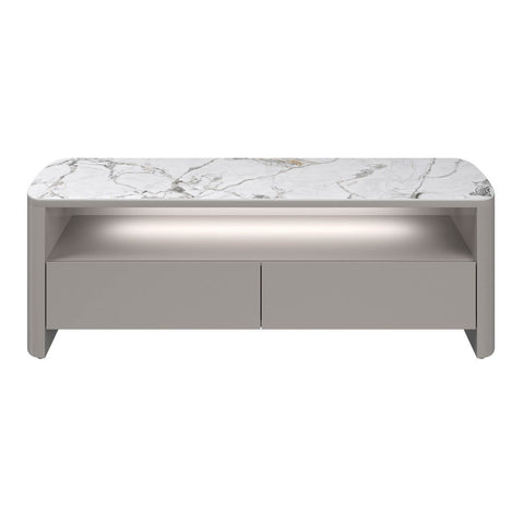 Milan Light Grey TV-Unit with White Ceramic Top