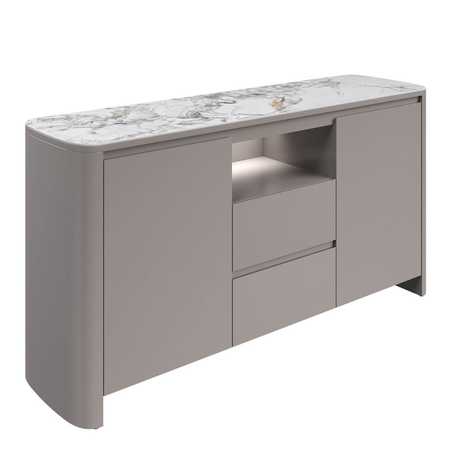 Milan 2 Door 2 Drawer Sideboard with White Ceramic Top