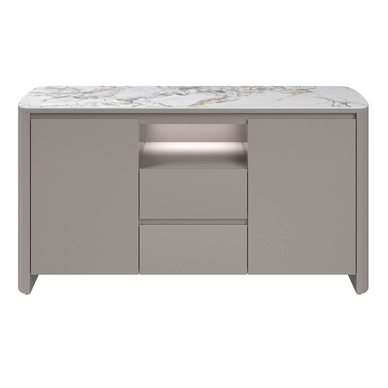 Milan 2 Door 2 Drawer Sideboard with White Ceramic Top