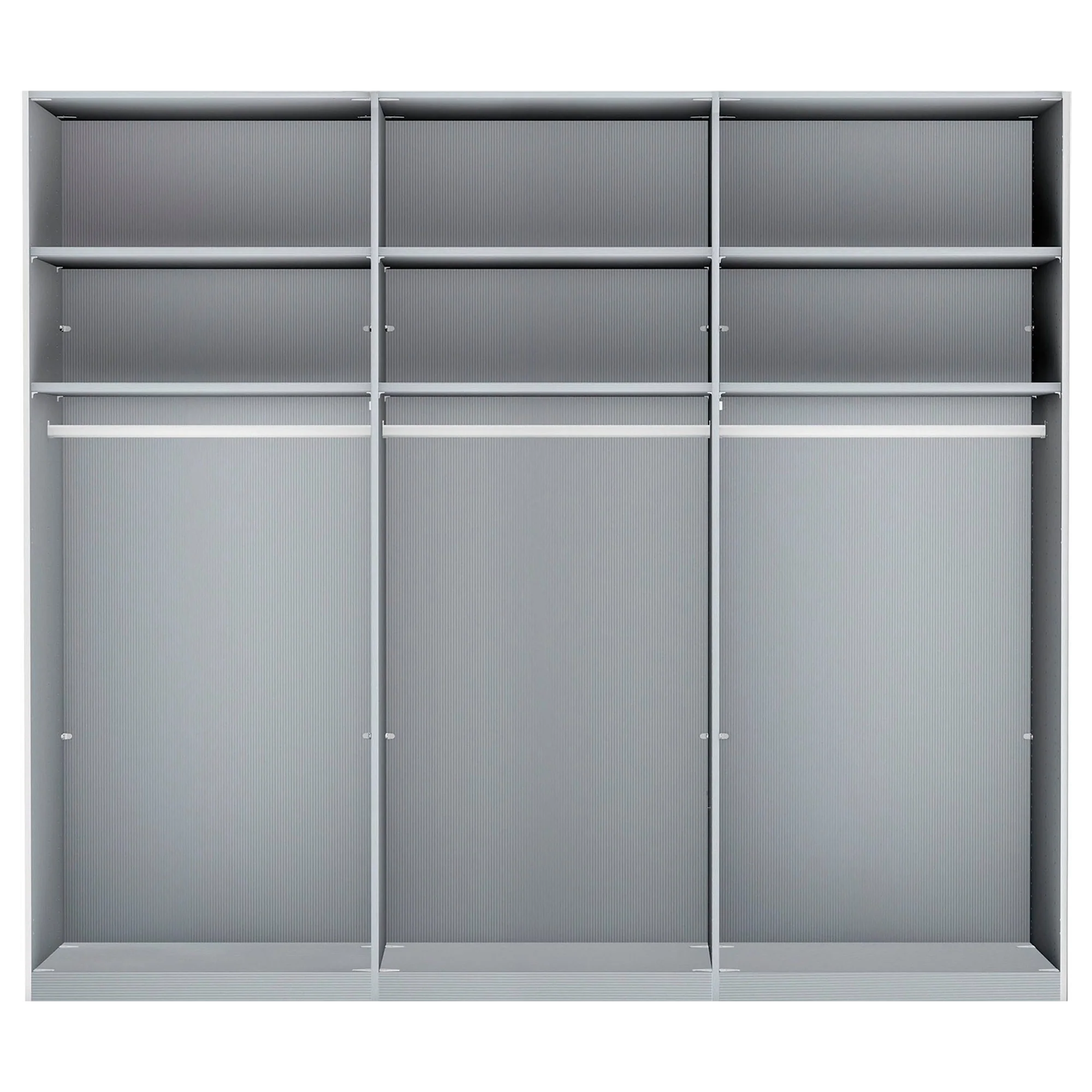 Monroe Grey 3 Sliding Door White Glass Wardrobe with Mirror