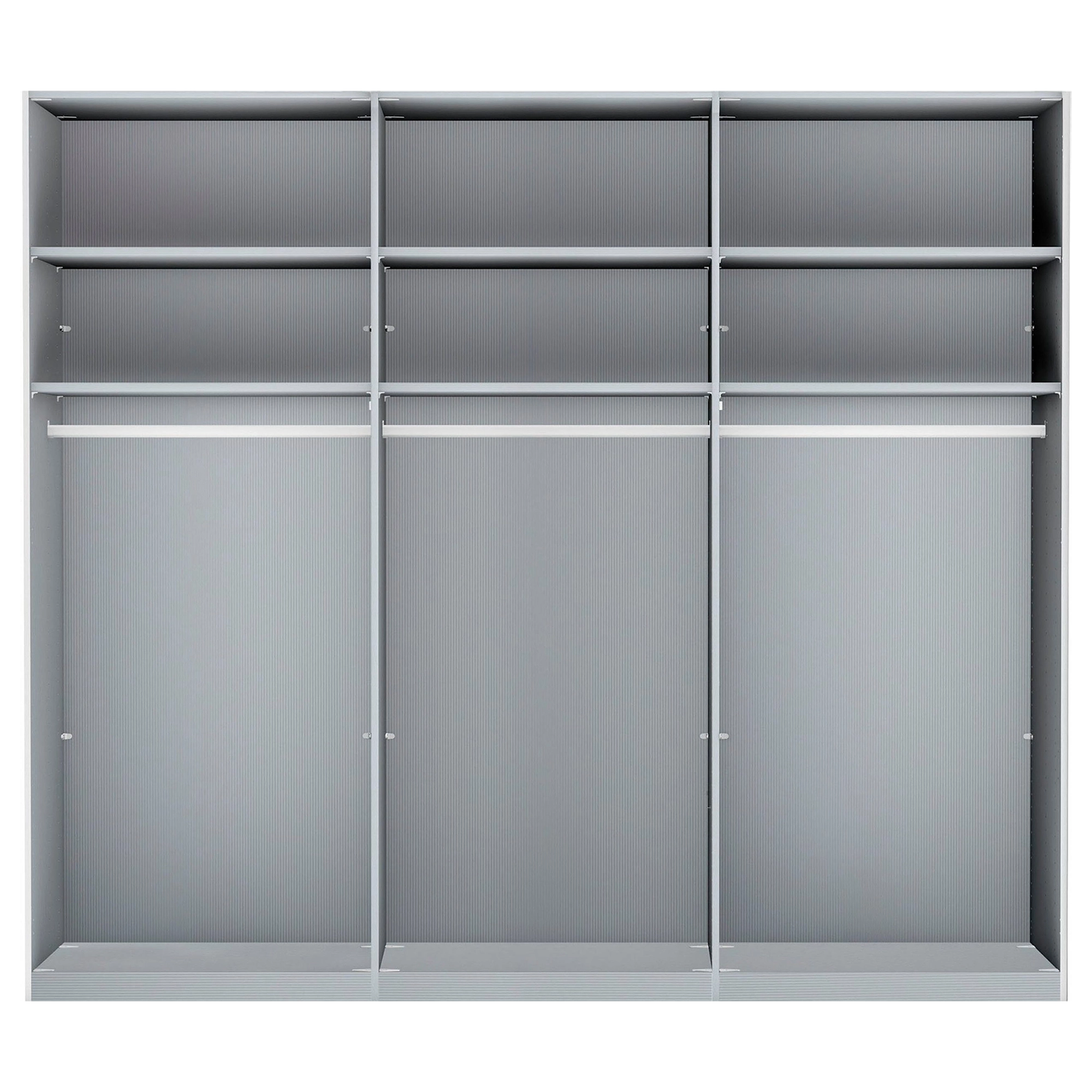 Monaco 3000 Graphite Decor Large Sliding Door Wardrobe with Mirror