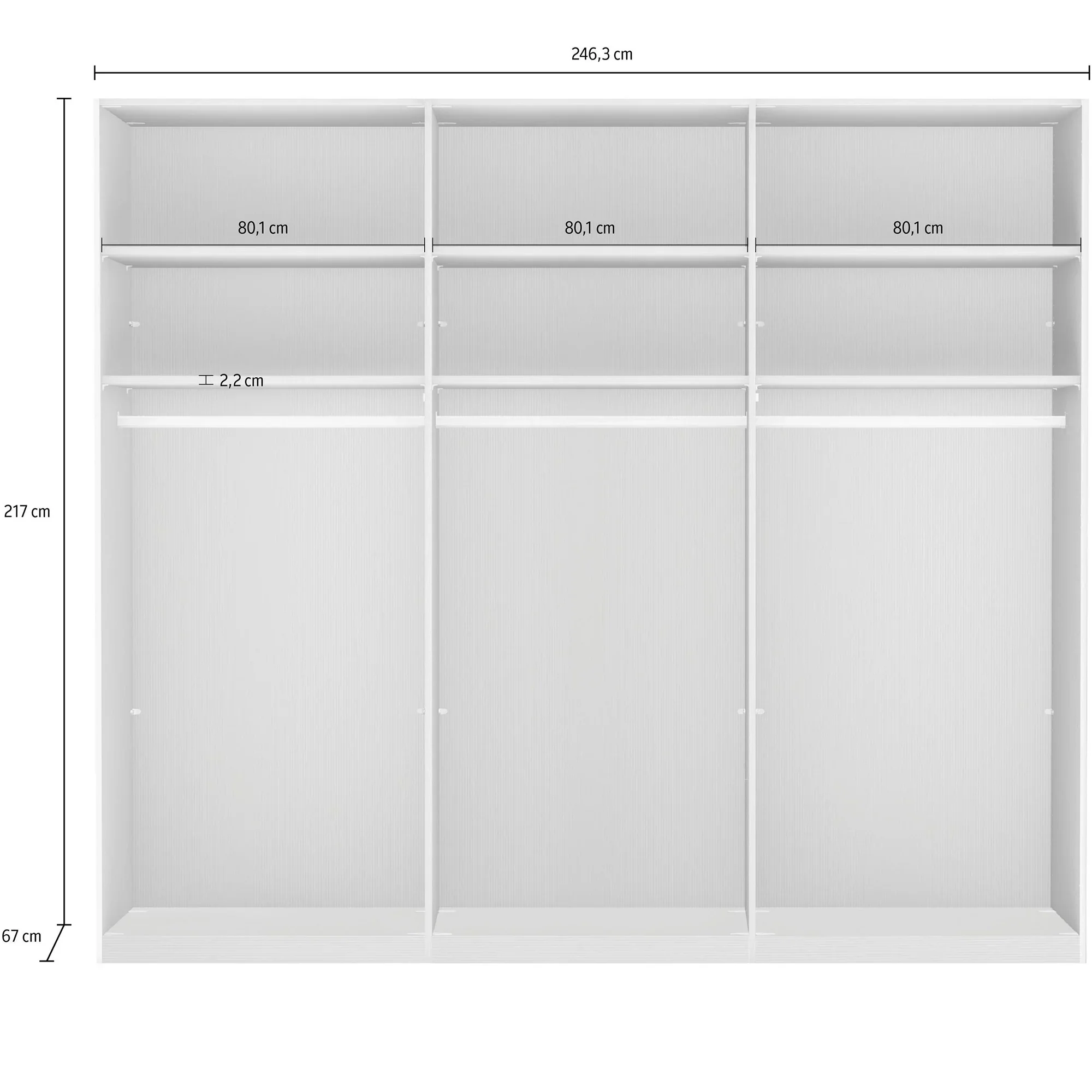 Wiemann Monroe White Glass Sliding Door Wardrobe with Mirror