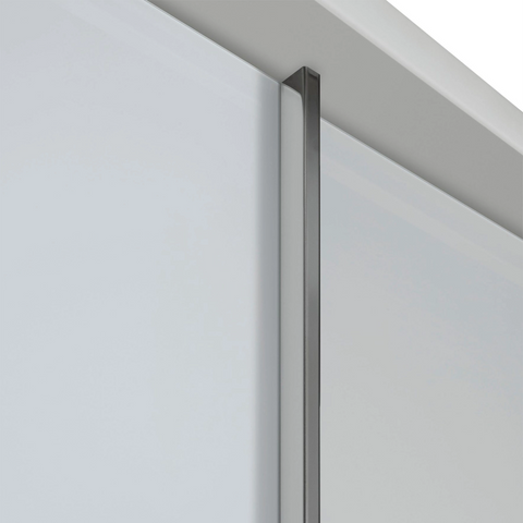 Wiemann Monroe Grey 3 Sliding Door White Glass Wardrobe with Mirror, Available in 4 width sizes 225, 250, 280, 300 and 2 Height sizes 217 and 236-Door Handle Image