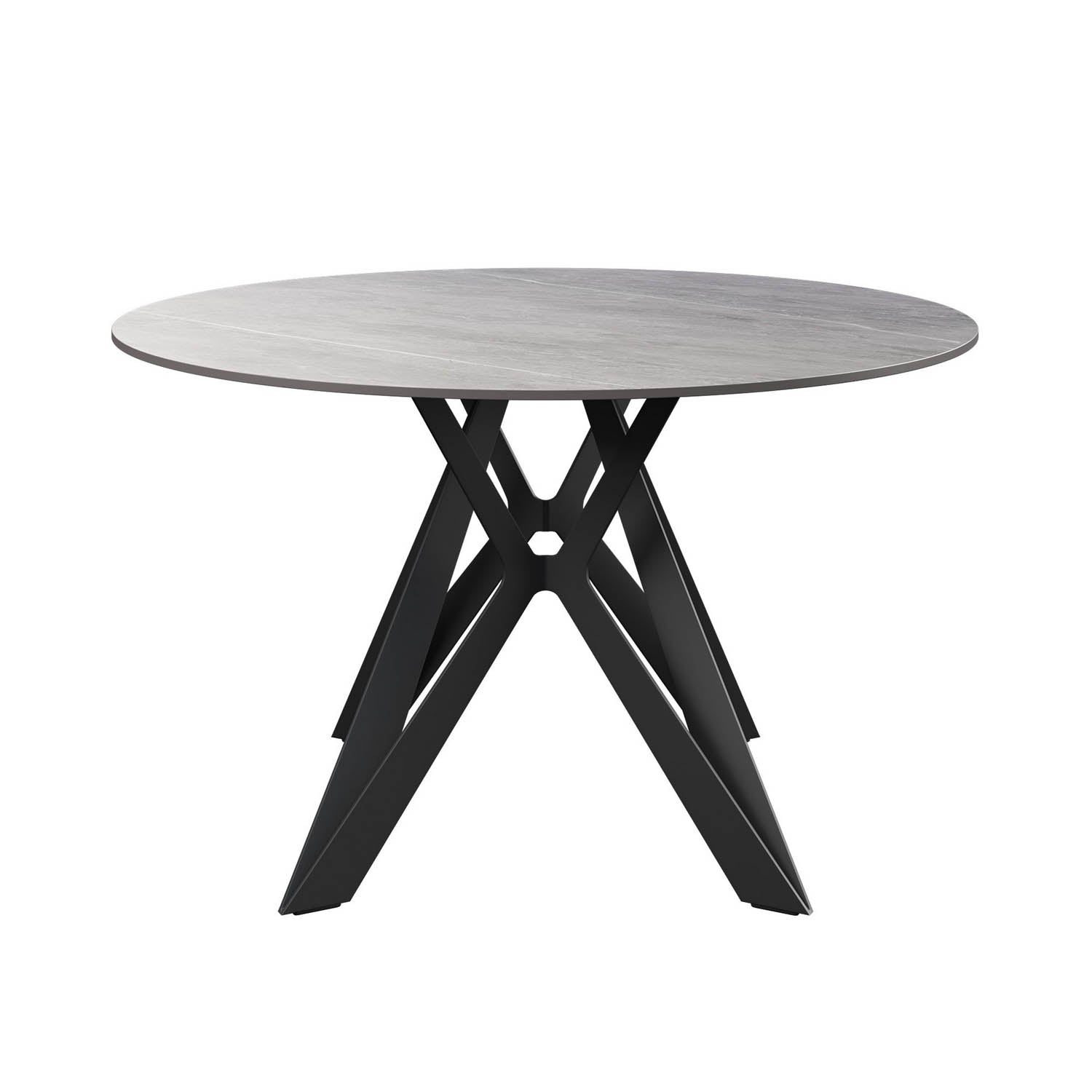 Murano Grey Round Ceramic Dining Table with 4 Chairs