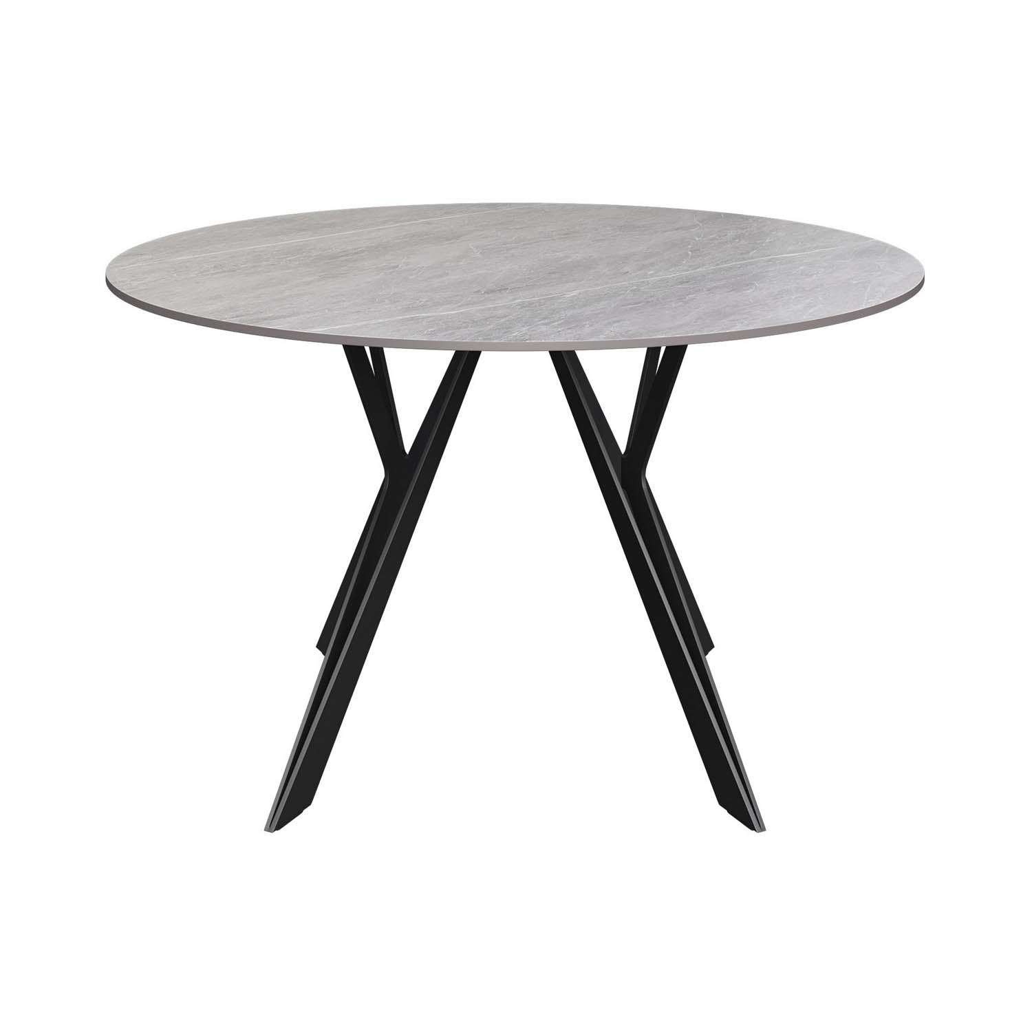 Murano Grey Round Ceramic Dining Table with 4 Chairs