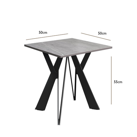 Murano Grey Ceramic Side Table - Dimensions