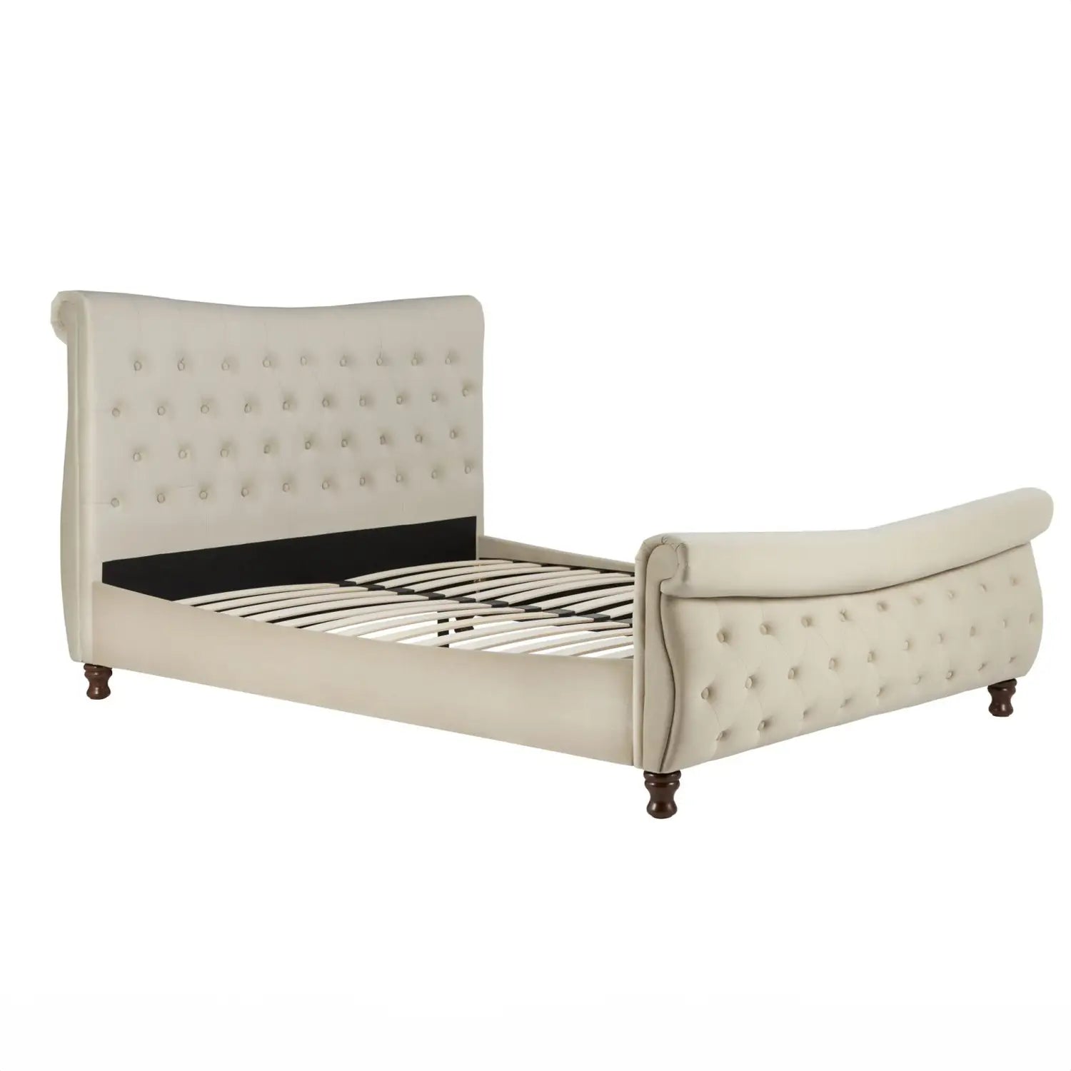 Malmo Deep Button Luxurious Velvet King Bed Frame