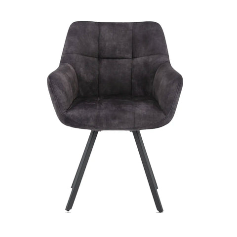 Mario Charcoal Jade Velvet Fabric Dining Chairs - Set of 4