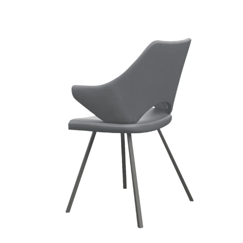 Modern Grey Leather Dining Chairs