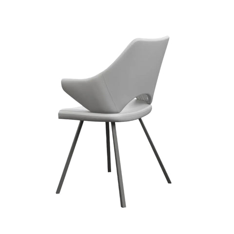 white Leather modern dining chairs