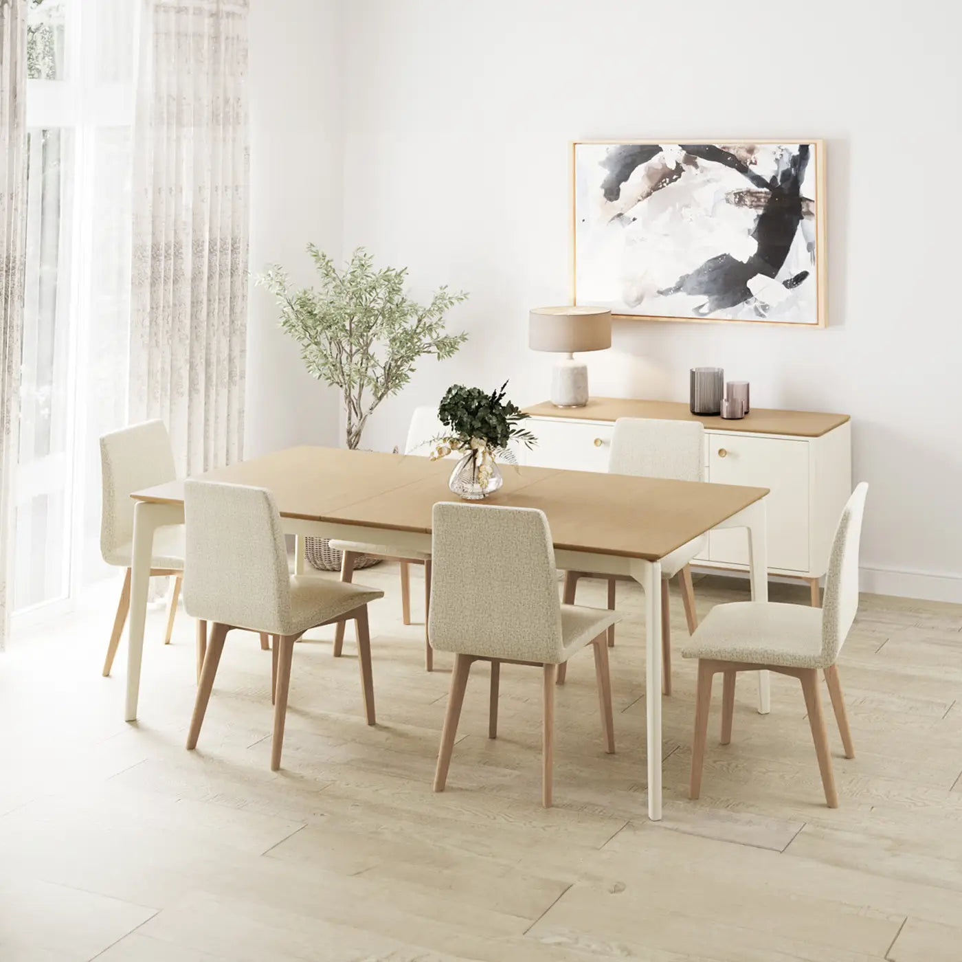 Skye Large Extending Oak Dining Table Set, various chairs available - Main Image 