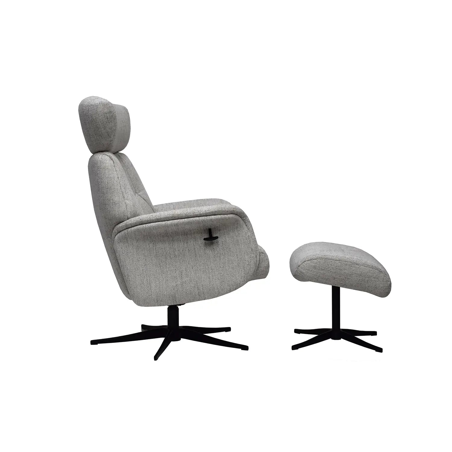 Marseille Fabric Swivel Recliner Chair and Footstool