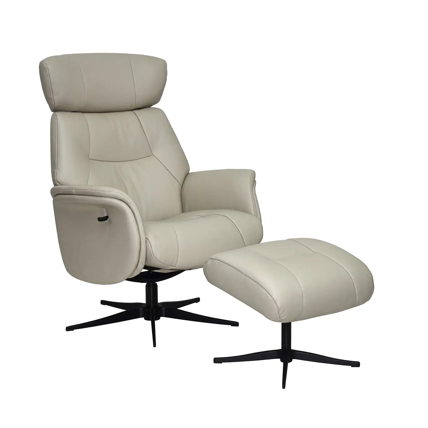 Marseille Leather Swivel Recliner Chair and Footstool