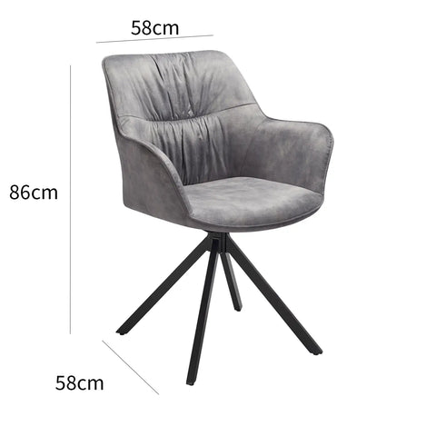 Set of 4 Marvel Silver Grey Dining Chairs, also available in Graphite - Chair Measurements