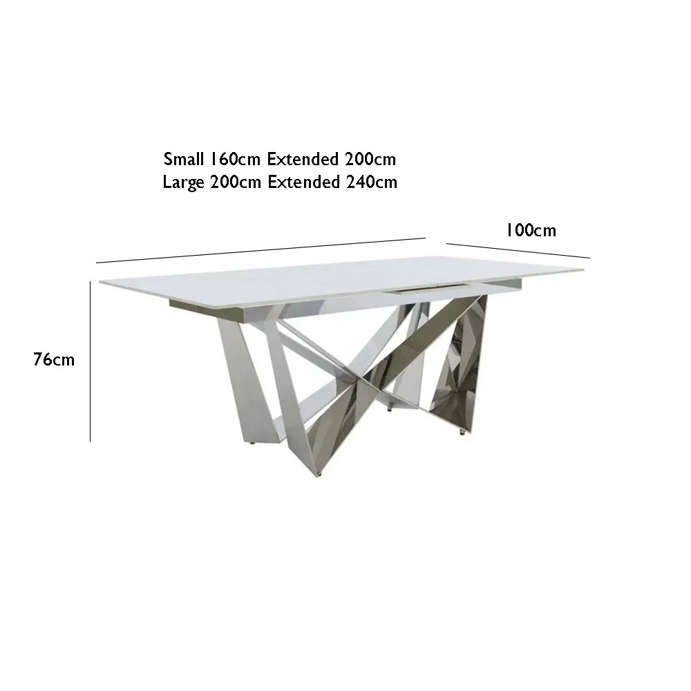 Marvel Chrome Extending Dining Table