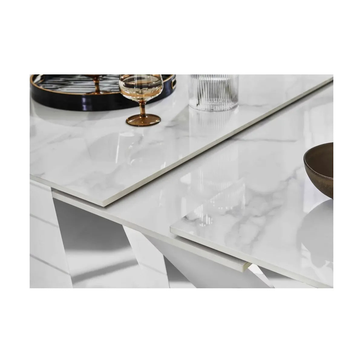 Marvel Chrome Extending Dining Table