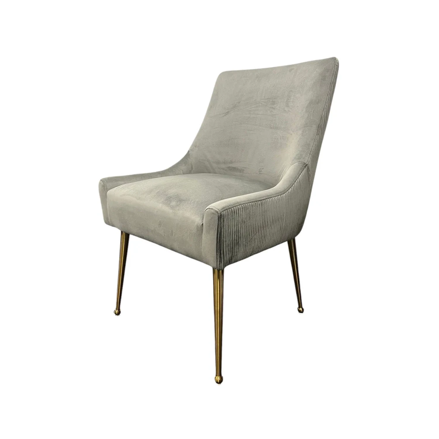 Mason Grey Velvet Dining Chair with Gold Legs and Knocker, also available in Cream