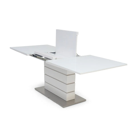 Massimo White High Gloss Extending Dining Table